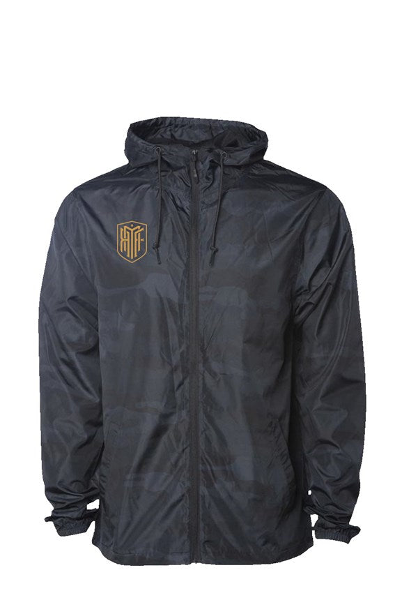 Black Camo Water Resistant Windbreaker