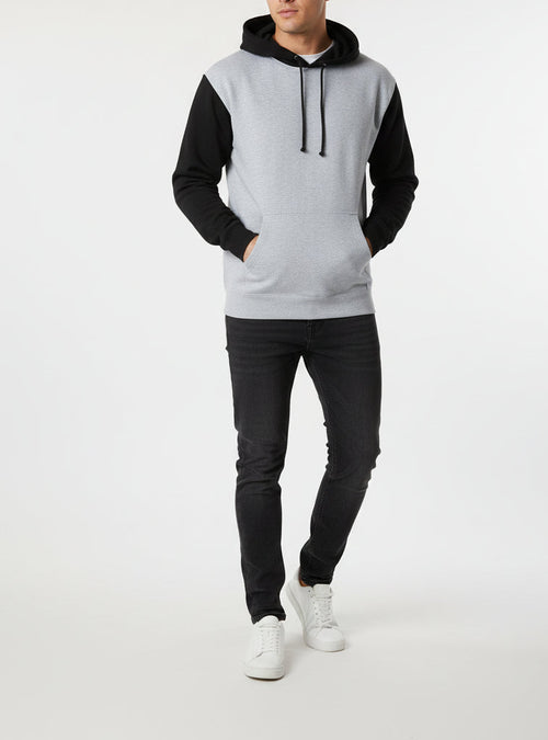 Grey Heather/ Black Heavyweight Hoodie